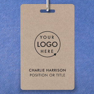 Badge Rustic Kraft ID Moderne Logo d'entreprise