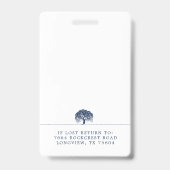 Badge Rustic Modern Navy & White Willow Tree Logo Photo (Arrière)
