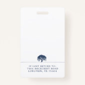 Badge Rustic Modern Navy & White Willow Tree Logo Photo (Dos)