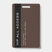 Badge Rustic Wood VIP All Access Pass ID d'événement Bad (Dos)