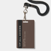 Badge Rustic Wood VIP All Access Pass ID d'événement Bad (Dos avec cordon)