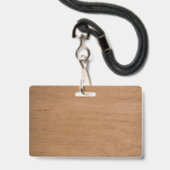 Badge Rustique Bois Clair Ajouter Logo Ajouter Photo Id (Arrière avec lanière)