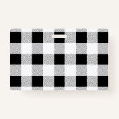 Badge rustique chic ferme noir blanc de buffle plaid (Dos)