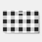 Badge rustique chic ferme noir  blanc plaid de buffle (Arrière)