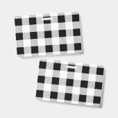 Badge rustique chic ferme noir  blanc plaid de buffle (Avant & arrière)