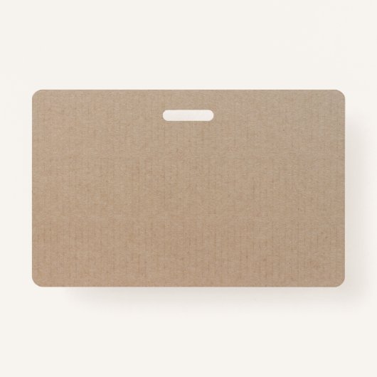Badge Rustique Kraft papier blanc Modèle personnalisé (Devant)