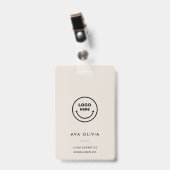 Badge Sable de nom de société de logo professionnel mini (Avant avec clip)