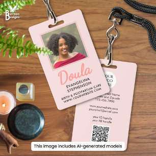 Badge Sage-femme personnalisée Blush Rose Naissance Post