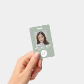 Badge Sage Green Botanique Logo de carte d'identité prof (Manuel / portable)