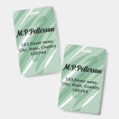 Badge Sage vert feuille ajouter nom adresse texte motif (Avant & arrière)