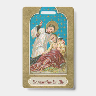 Badge Saint Aloysius Gonzaga et victime de la peste (Sty