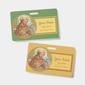 Badge Saint François d'Assise (BK 002) (Avant & arrière)