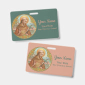 Badge Saint François d'Assise (BK 002) (Front & Back)