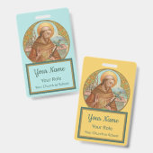 Badge Saint François d'Assise (BK 002) (Avant & arrière)