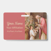 Badge Saint Tarcisius recevant l'Eucharistie (BL 02) (Arrière)