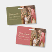 Badge Saint Tarcisius recevant l'Eucharistie (BL 02) (Avant & arrière)