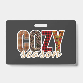 Badge Saison Douillette Carreaux Léopard Automne Vibes