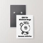 Badge Salaire minimum de 50$/h (Recto/Verso)