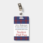 Badge Salle de bains de professeurs de plaid/insigne (Arrière avec clip)