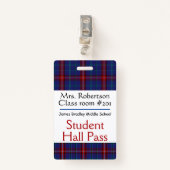 Badge Salle de bains de professeurs de plaid/insigne (Devant avec clip)