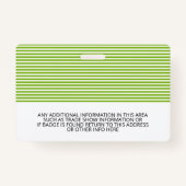 Badge Salon de base avec nom et société - bandes (Dos)