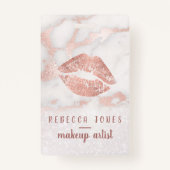 Badge Salon de beauté des lèvres d'or rose (Devant)