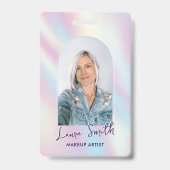 Badge Salon de beauté Holographique moderne (Avant)