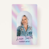 Badge Salon de beauté Holographique moderne (Devant)