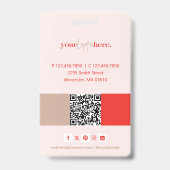 Badge Salon de Beauté Moderne pour Ongles avec Grille de (Arrière)