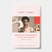 Badge Salon de Beauté Moderne pour Ongles avec Grille de (Avant)