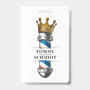 Badge Salon de coiffure Barber Hair Shop King Crown Mât
