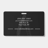 Badge Salon de coiffure Rasoir logo noir simple (Arrière)