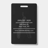 Badge Salon de coiffure Razor logo noir (Arrière)