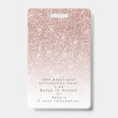Badge Salon de coiffure rose Gold Parties scintillant ph (Dos)