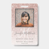 Badge Salon de coiffure rose Gold Parties scintillant ph (Face)