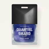 Badge Salon esthétique moderne et tendance à ongles bleu (Devant)