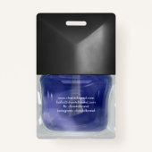 Badge Salon esthétique moderne et tendance à ongles bleu (Dos)