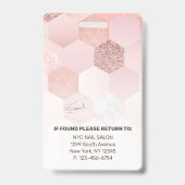 Badge Salon Nail| ID photo de l'employé moderne (Back)