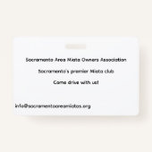 Badge SAMOA Membership Card (Dos)