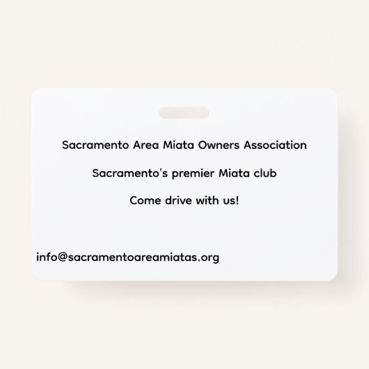 Badge SAMOA Membership Card (Dos)