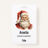 Badge Santa Claus Retro Christmas (Dos)