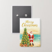 Badge Santa Claus with Pineapple Christmas tree (Recto/Verso)