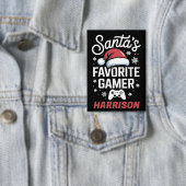 Badge Santa's Favorite Gamer Personalized Gaming Xmas (Insitu)