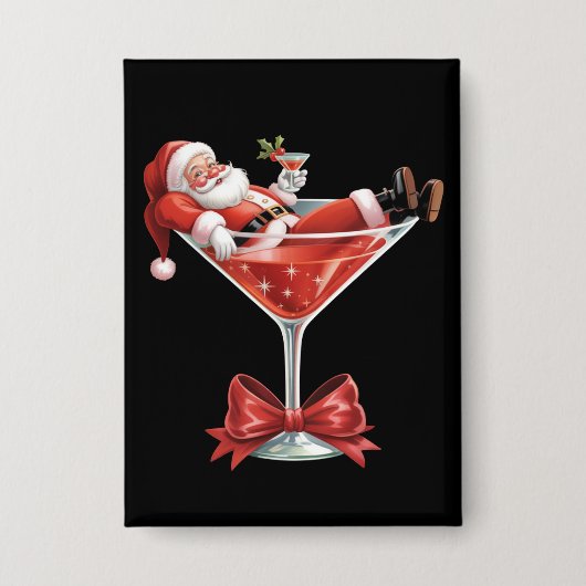 Badge Santa's Hot Mess Christmas Martini Funny Santa (Recto)