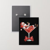 Badge Santa's Hot Mess Christmas Martini Funny Santa (Recto/Verso)