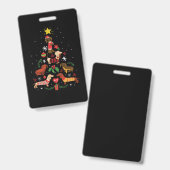 Badge Sapin de Noël drôle de teckel (Avant & arrière)