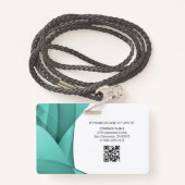 Badge Sarcelle | ID photo de l'employé Sécurité de la so (Derrière avec lanière)