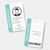 Badge sarcelle professionnel pour le bureau ou les (Avant & arrière)