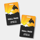 Badge saut atv Teacher Hall Pass (Avant & arrière)