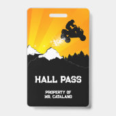 Badge saut atv Teacher Hall Pass (Arrière)